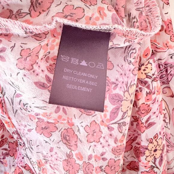 100% Silk Blouse Sheer Beaded Fairy Boho Hippie Romantic Delicate Festival L - Picture 8 of 11